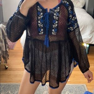 Free People Polkadot lace indigenous inspire top☀️